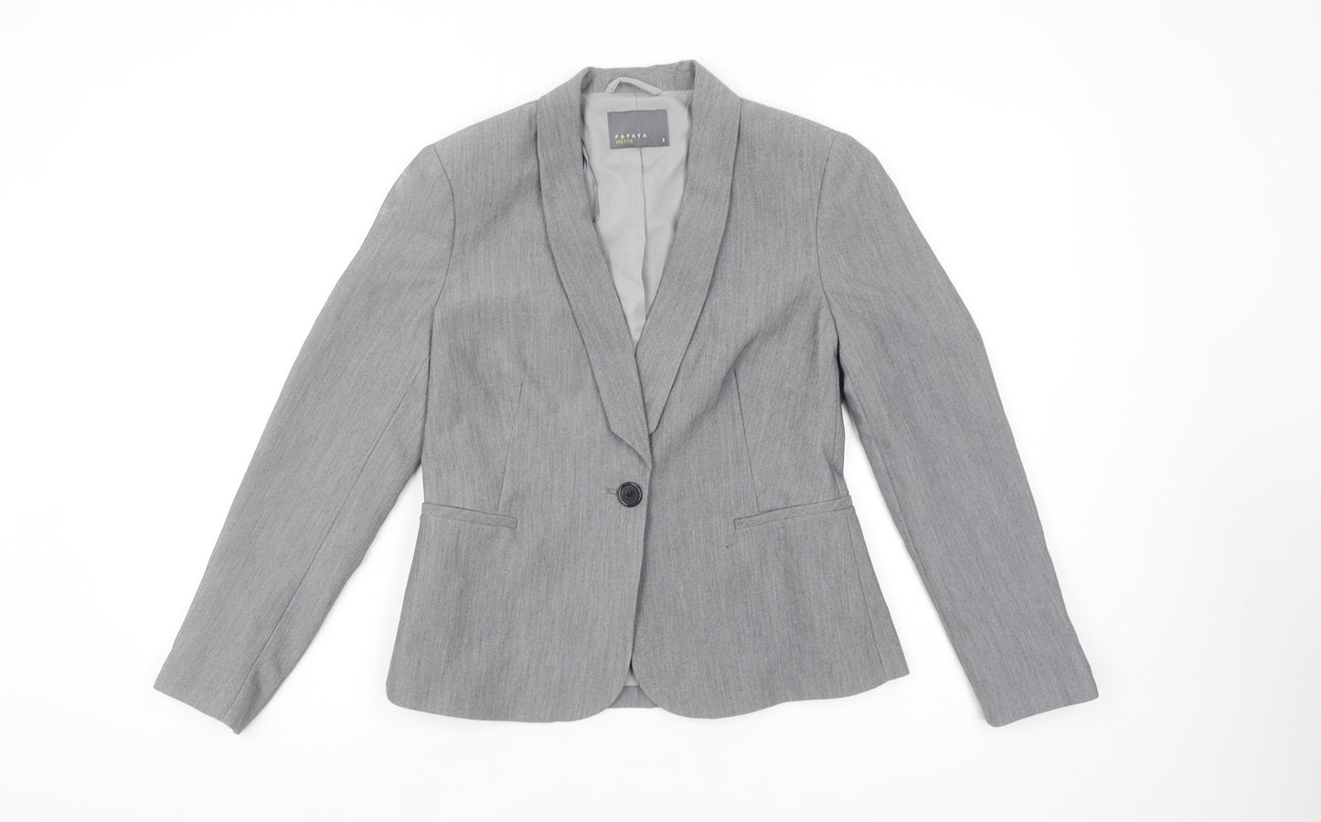 Papaya Petite Grey Tailored Blazer Women’s Size 8 Single-Breasted Jacket