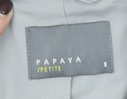 Papaya Petite Grey Tailored Blazer Women’s Size 8 Single-Breasted Jacket
