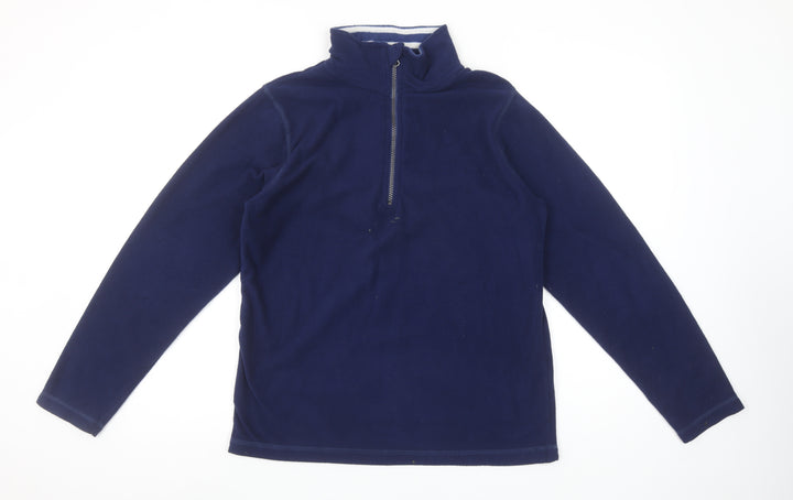 GAP Womens Navy Blue Fleece Pullover Sweatshirt L 1/2 Zip