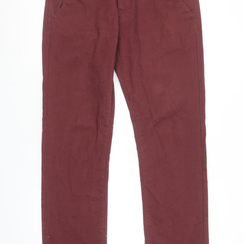 Red Herring Men's Red Straight Regular Fit Jeans 34L 34W