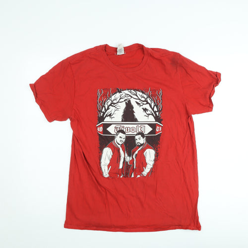 Gildan Men’s Red Music Band Graphic Softstyle T-Shirt Size L