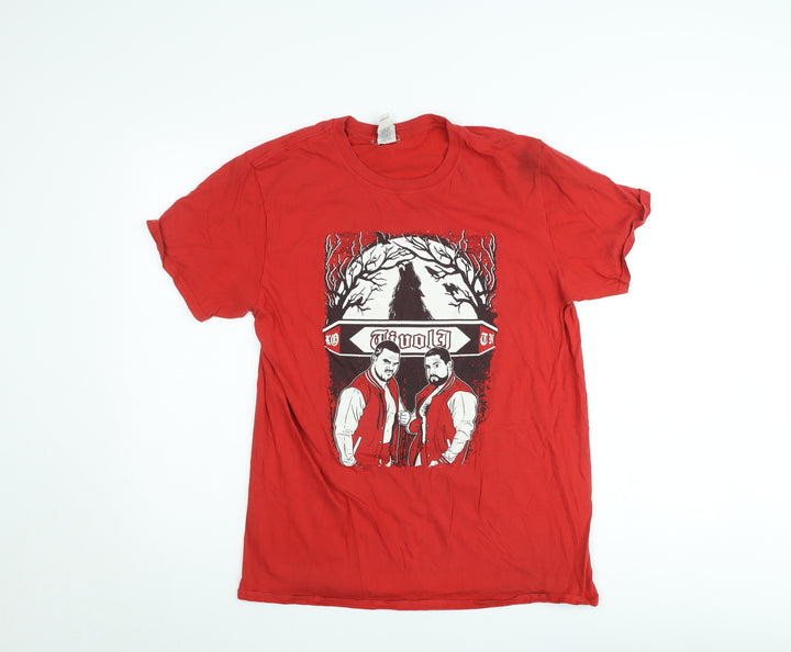 Gildan Men’s Red Music Band Graphic Softstyle T-Shirt Size L