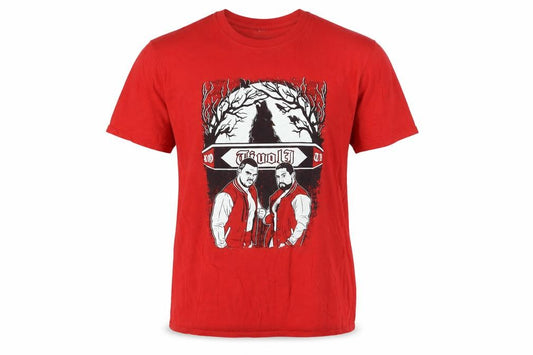 Front view of Gildan Men’s Red Music Band Graphic Softstyle T-Shirt, size L