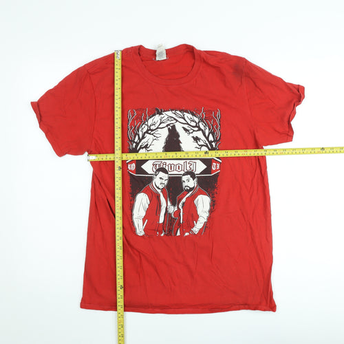 Gildan Men’s Red Music Band Graphic Softstyle T-Shirt Size L