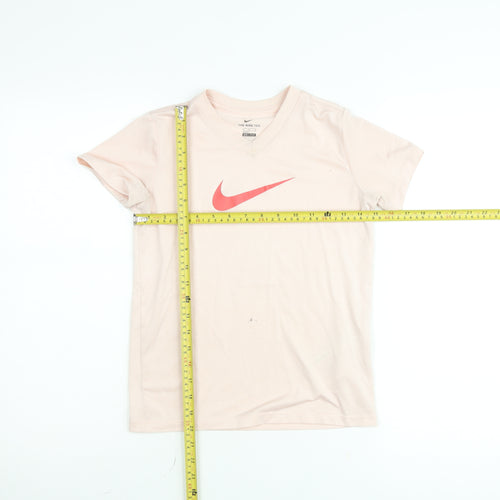 Nike Teens Pink Dri-Fit V-Neck Sports T-Shirt Size XS