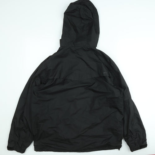 Dunlop Men's Black L Windbreaker Hooded Jacket Lightweight Outdoor