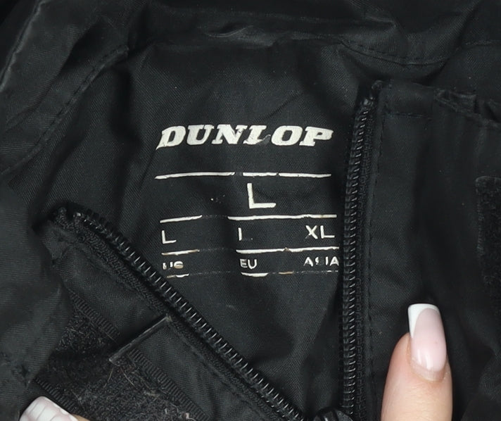 Dunlop Men's Black L Windbreaker Hooded Jacket Lightweight Outdoor