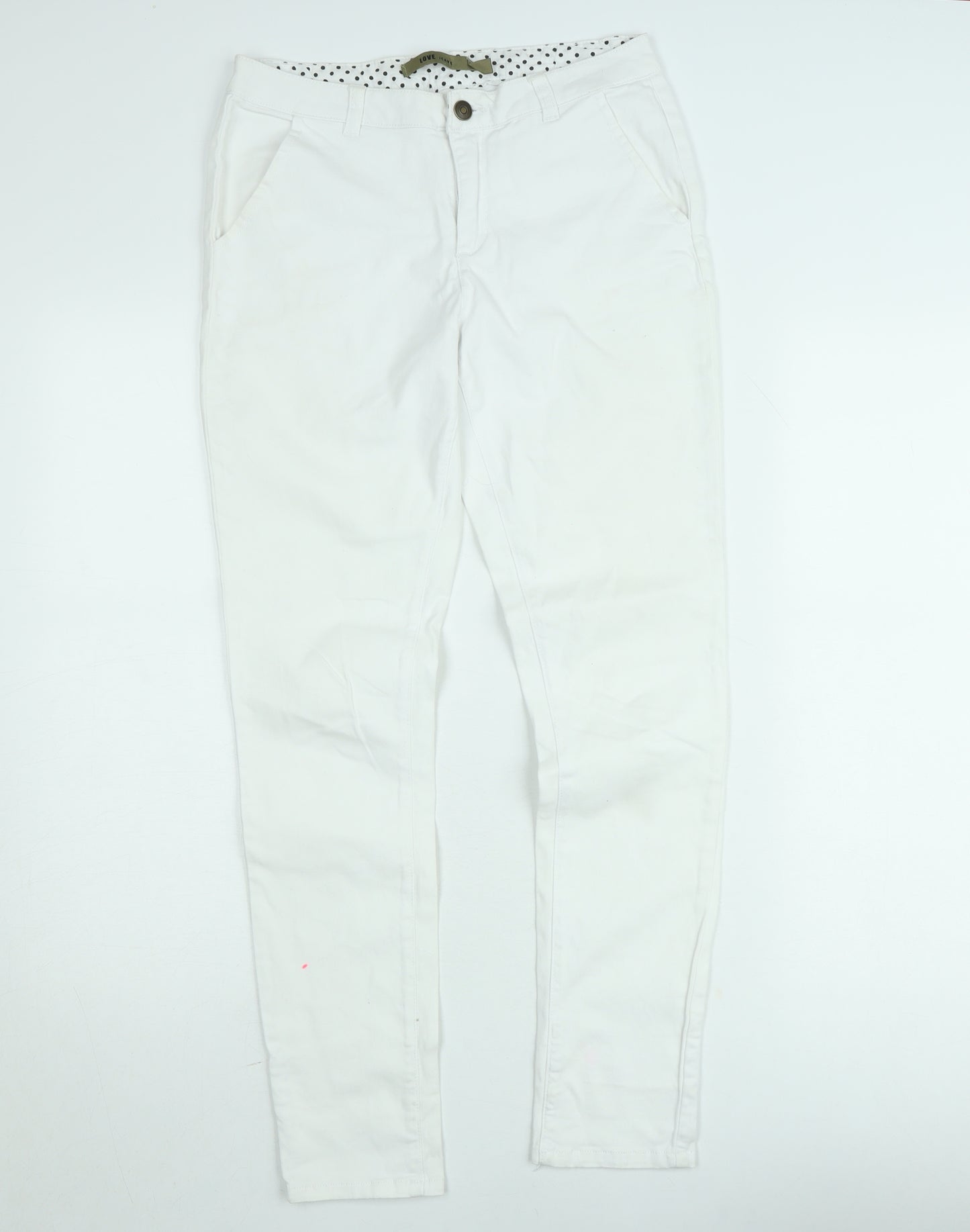 LOVE Jeans Women's White Size 8 Straight Leg Denim Jeans