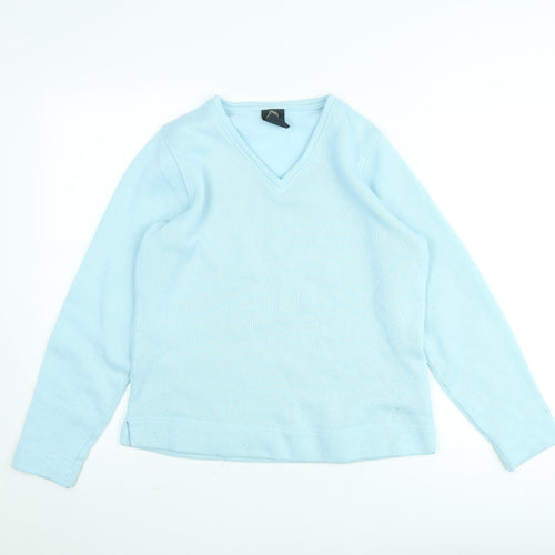Craghoppers Womens Blue V-Neck Fleece Pullover Jumper Size 16