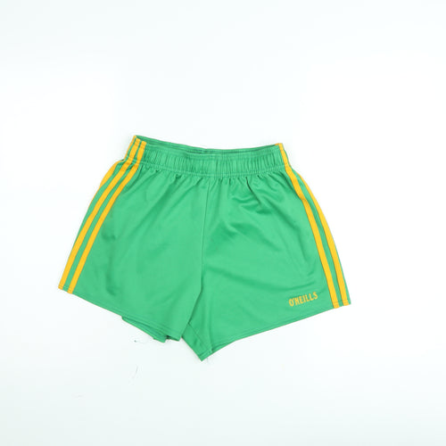 O'Neills Boys Green Athletic Shorts 28 cm Waist Elastic Waistband Polyester