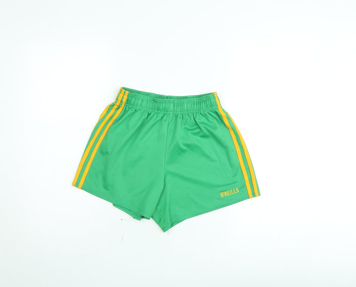 O'Neills Boys Green Athletic Shorts 28 cm Waist Elastic Waistband Polyester