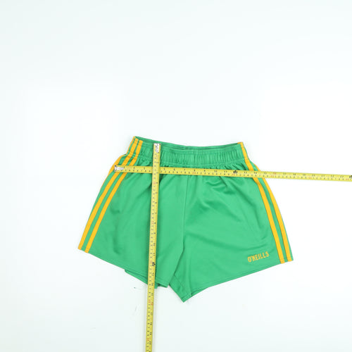 O'Neills Boys Green Athletic Shorts 28 cm Waist Elastic Waistband Polyester