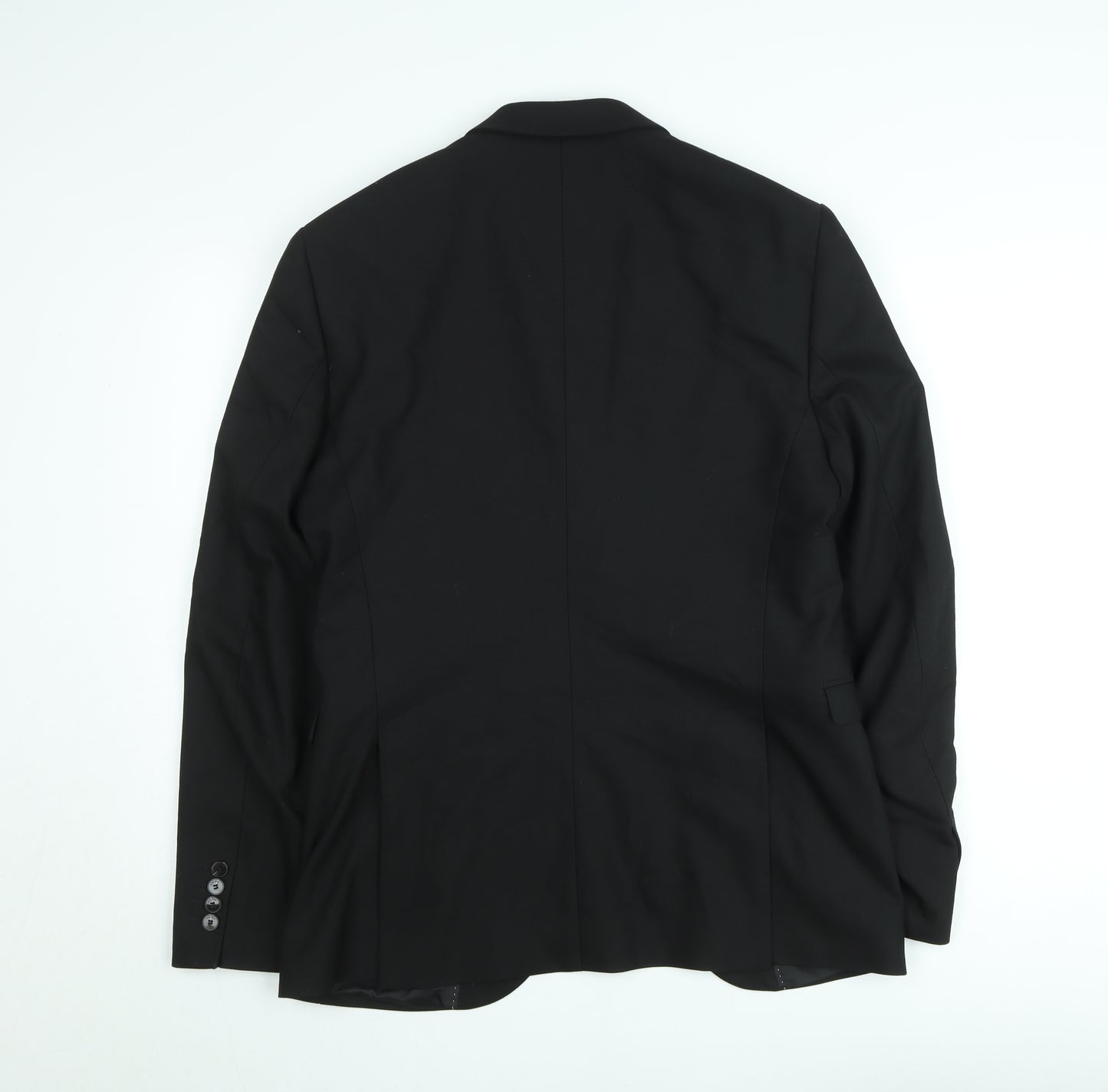 Zara Man Black Slim Fit Two-Button Blazer Jacket Size M Men's Formal