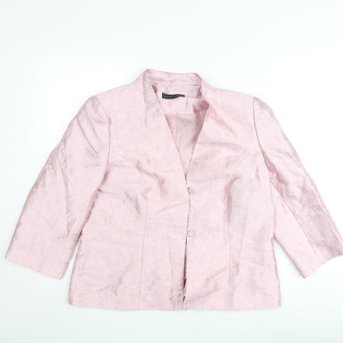 Arggido Women's Pink Single-Breasted Tailored Blazer Size 18