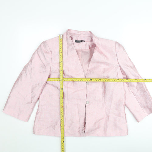 Arggido Women's Pink Single-Breasted Tailored Blazer Size 18