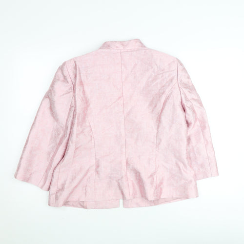 Arggido Women's Pink Single-Breasted Tailored Blazer Size 18