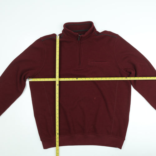 Westbury Men’s Red XL 1/4 Zip Mock Neck Knit Pullover Sweatshirt
