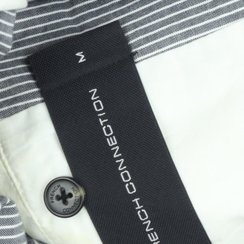 French Connection Men's Grey & White Striped Slim Fit Cotton Blazer M