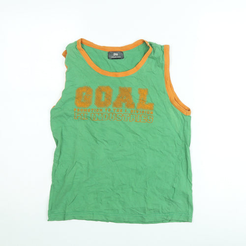 PH Industries Women's Green Cotton Sleeveless Tank Top S