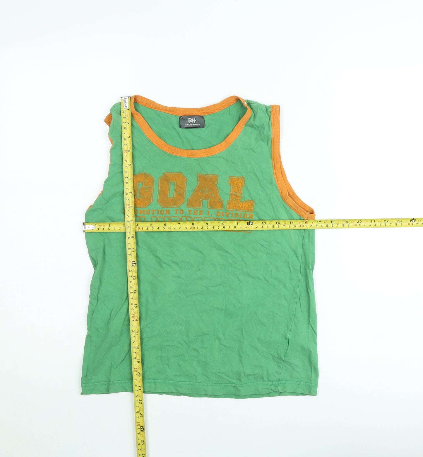 PH Industries Women's Green Cotton Sleeveless Tank Top S