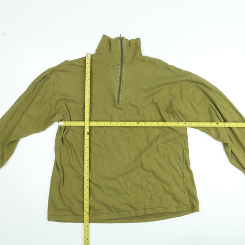 Vintage Thatchreed Norwegian Army Men's Green Fleece 1/4 Zip Sweatshirt S