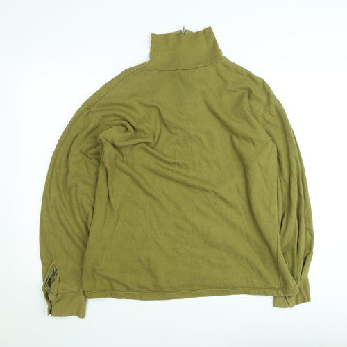Vintage Thatchreed Norwegian Army Men's Green Fleece 1/4 Zip Sweatshirt S