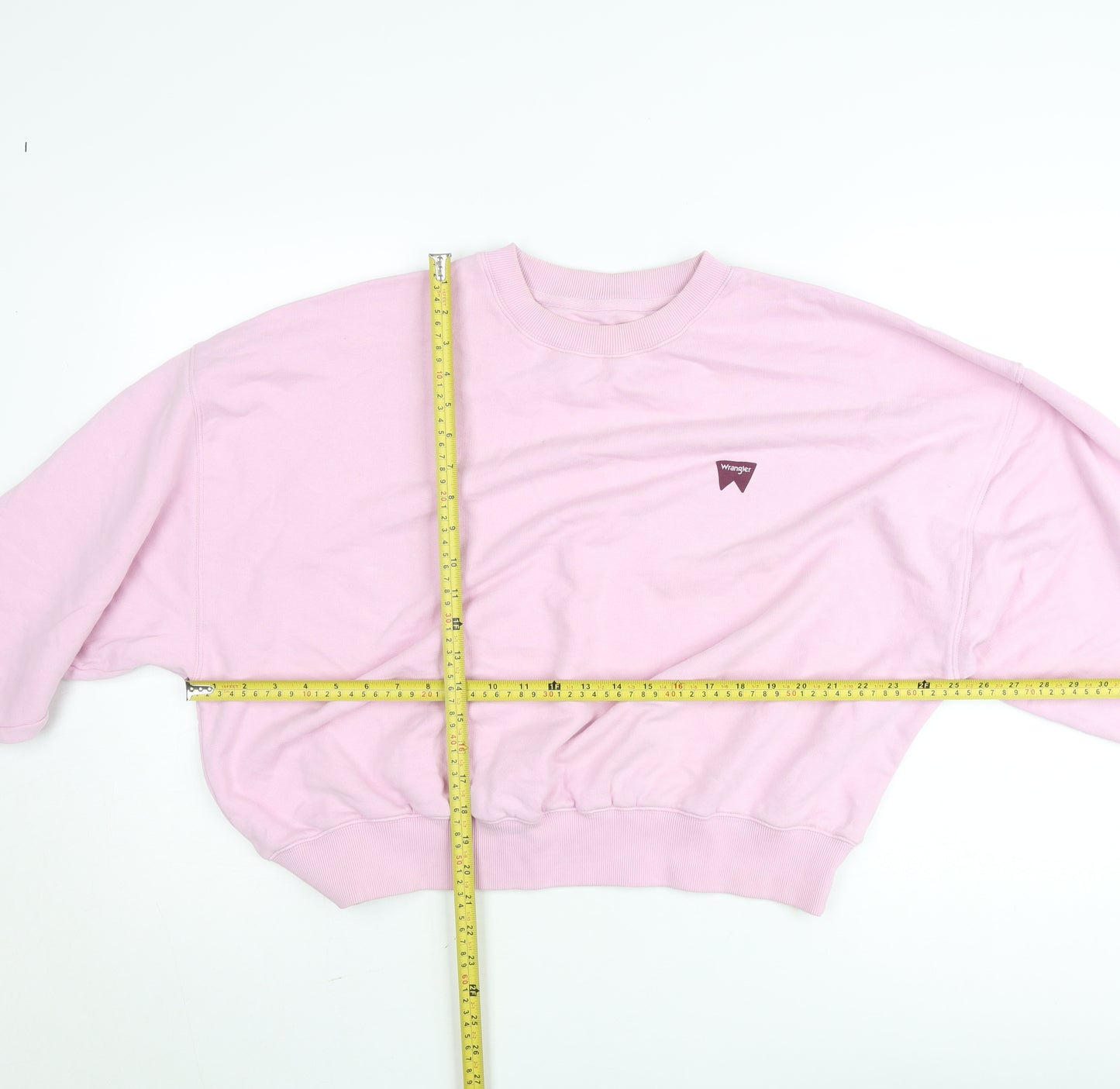 Wrangler Women Pink Crew Neck Cotton Pullover Sweatshirt Size S