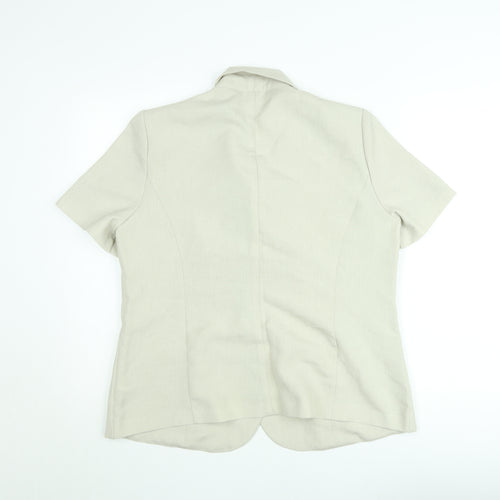 Eastex Women’s Beige Linen Blend Short Sleeve Blazer Size 14