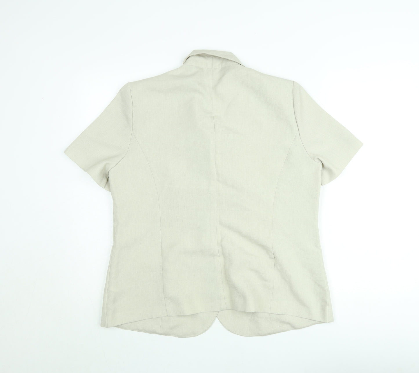 Eastex Women’s Beige Linen Blend Short Sleeve Blazer Size 14