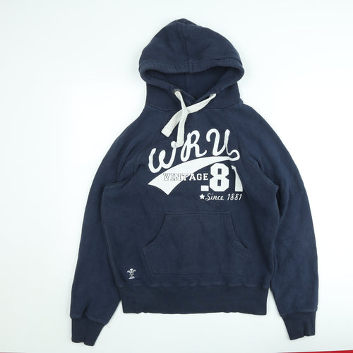 WRU Men's Blue Small Pullover Hoodie Vintage 81 Rugby Sweatshirt