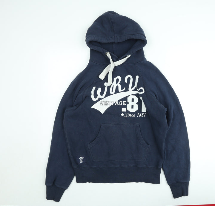 WRU Men's Blue Small Pullover Hoodie Vintage 81 Rugby Sweatshirt