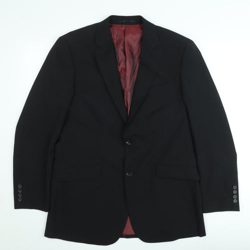 Skopes Men's Black Wool Blend Regular Fit Two Button Suit Jacket 40R