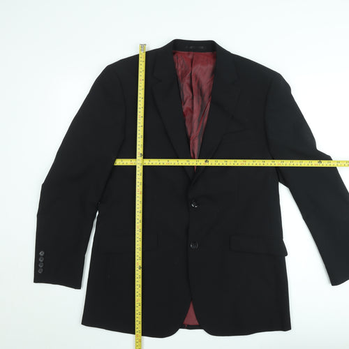 Skopes Men's Black Wool Blend Regular Fit Two Button Suit Jacket 40R