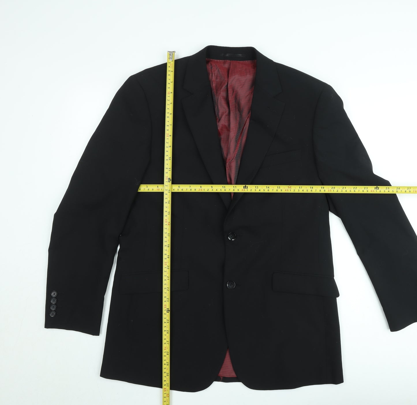 Skopes Men's Black Wool Blend Regular Fit Two Button Suit Jacket 40R