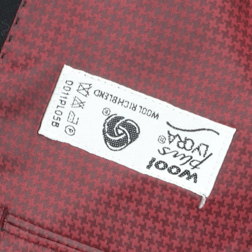 Skopes Men's Black Wool Blend Regular Fit Two Button Suit Jacket 40R