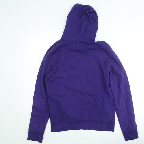 Jack & Jones Mens Purple Pullover Hoodie M Graphic Print Fleece