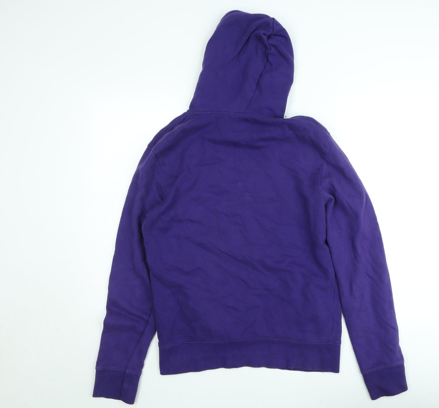Jack & Jones Mens Purple Pullover Hoodie M Graphic Print Fleece