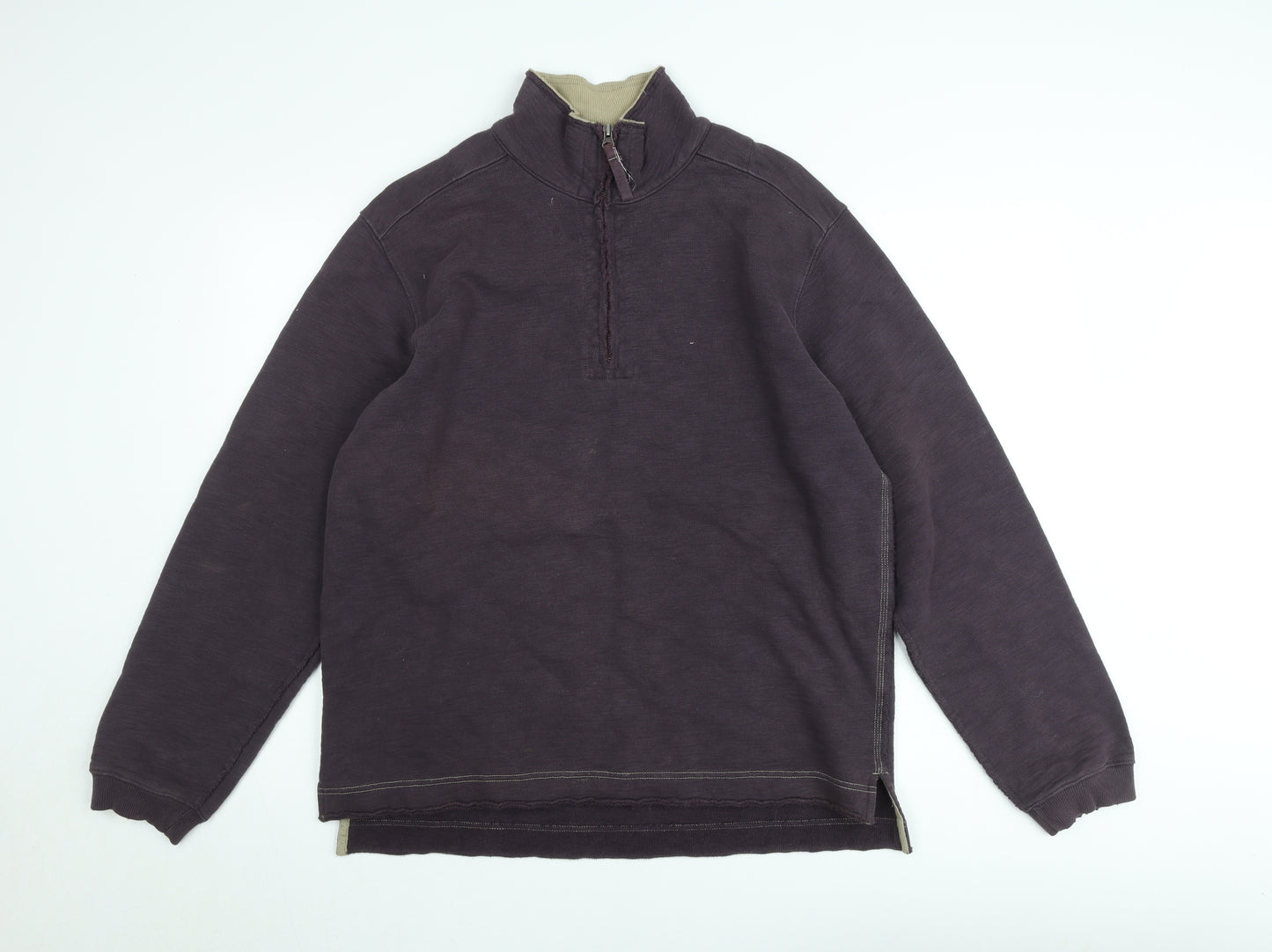 White Stuff Men's Purple 1/4 Zip Sweatshirt Size M Regular Fit