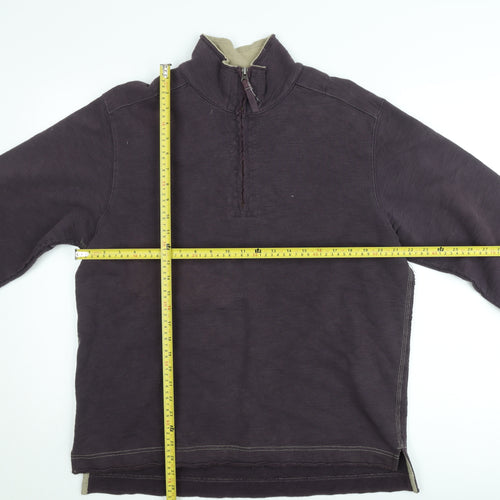 White Stuff Men's Purple 1/4 Zip Sweatshirt Size M Regular Fit