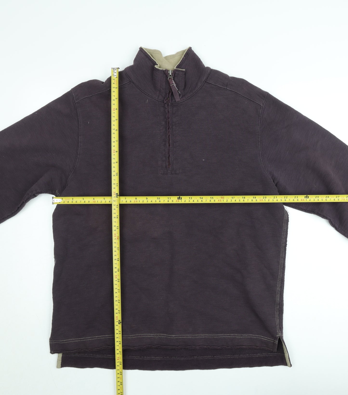 White Stuff Men's Purple 1/4 Zip Sweatshirt Size M Regular Fit