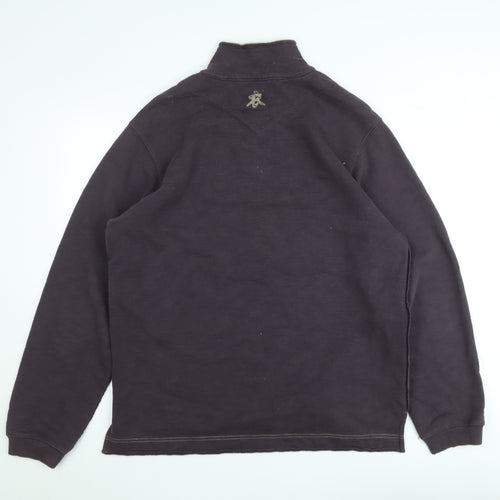 White Stuff Men's Purple 1/4 Zip Sweatshirt Size M Regular Fit