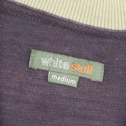 White Stuff Men's Purple 1/4 Zip Sweatshirt Size M Regular Fit