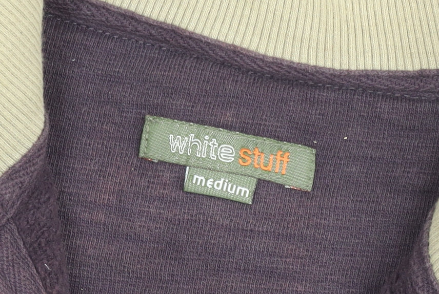 White Stuff Men's Purple 1/4 Zip Sweatshirt Size M Regular Fit