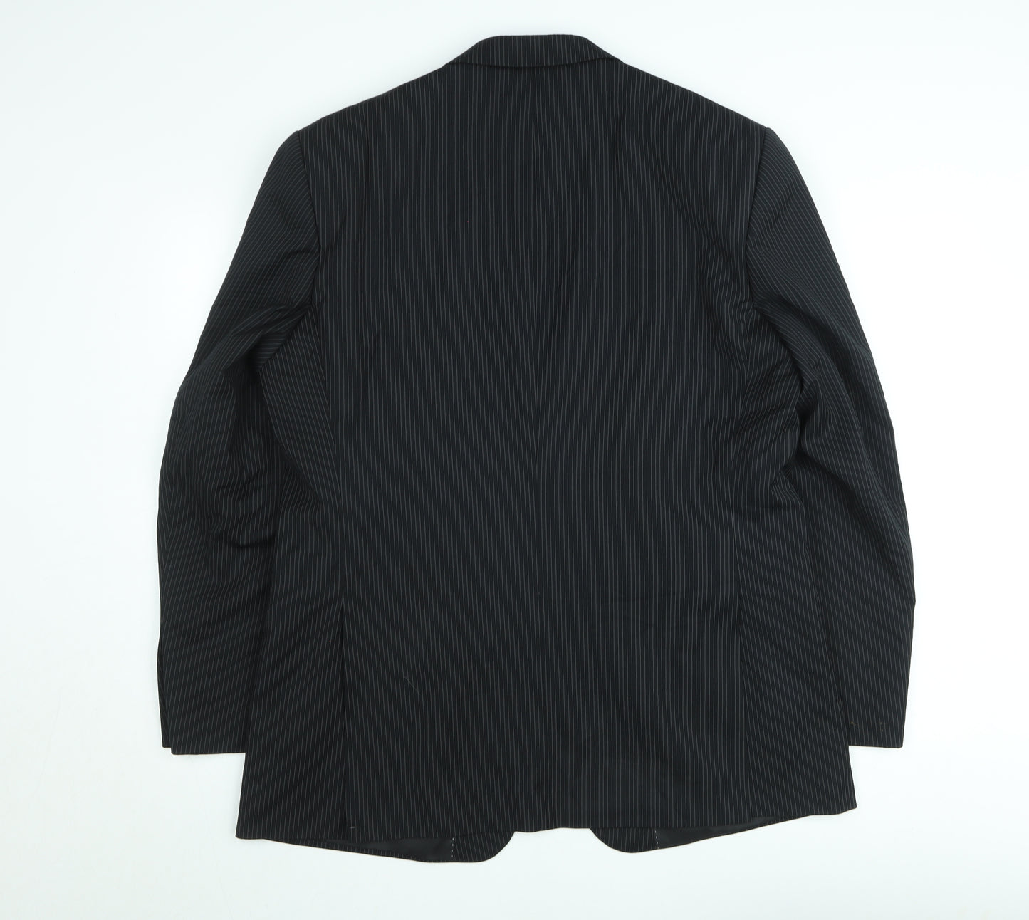 Burton Men’s Black Pinstripe 44R Regular Fit Suit Jacket