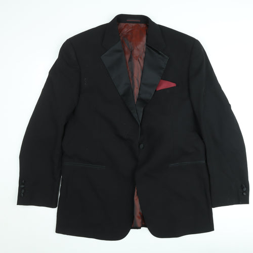 1860 Menswear Black Tuxedo Jacket Shawl Lapel 42R Men's Formal