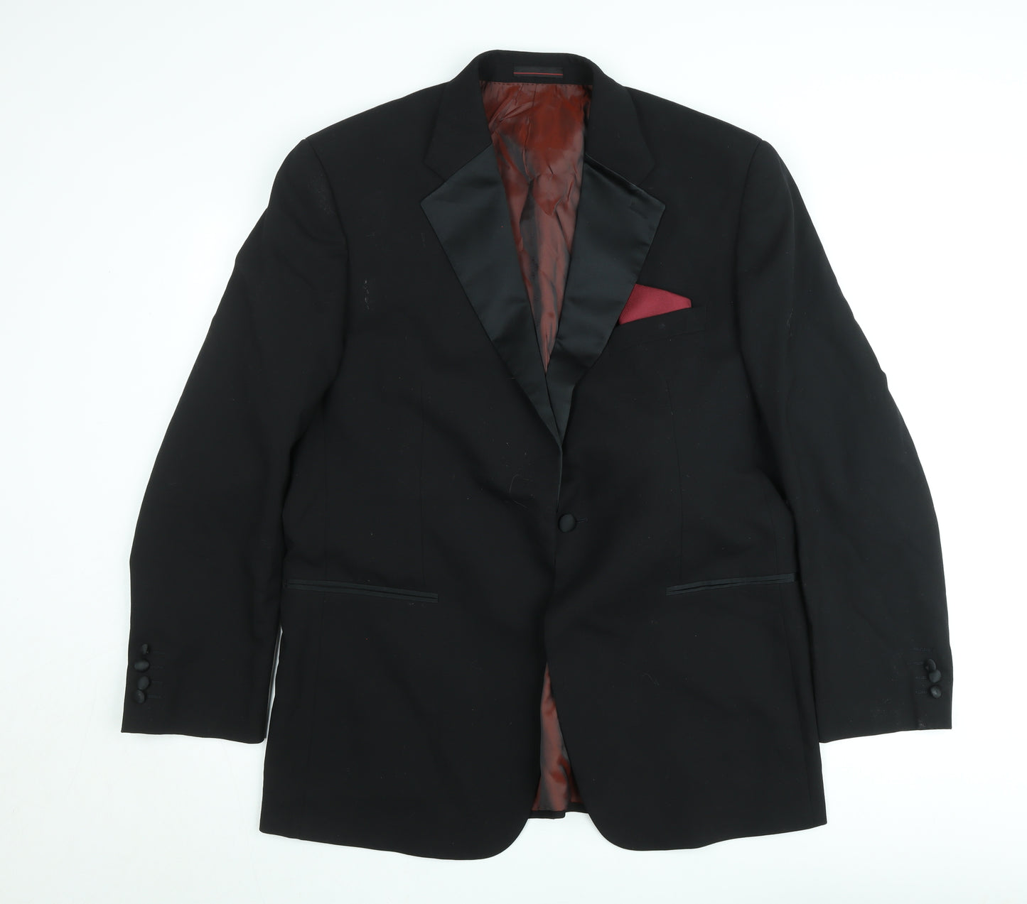 1860 Menswear Black Tuxedo Jacket Shawl Lapel 42R Men's Formal