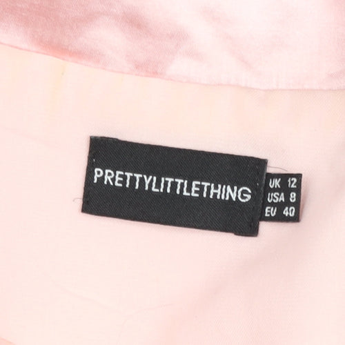 PrettyLittleThing Women's Pink Shawl Collar Blazer UK 12