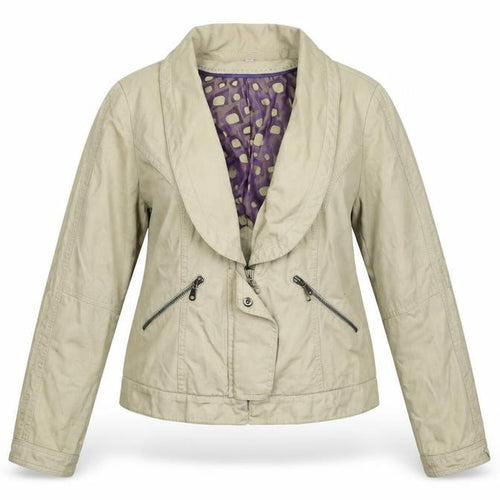 Anne Bonin Women Beige Size 14 Classic Twill Short Jacket