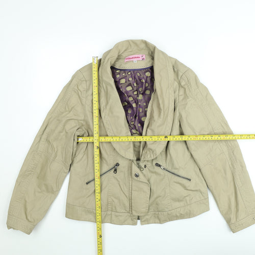 Anne Bonin Women Beige Size 14 Classic Twill Short Jacket