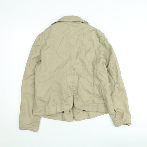 Anne Bonin Women Beige Size 14 Classic Twill Short Jacket